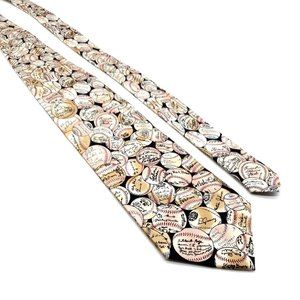 Artifacts Signed Baseballs Mens Necktie Sports Autograph Collector Accessory